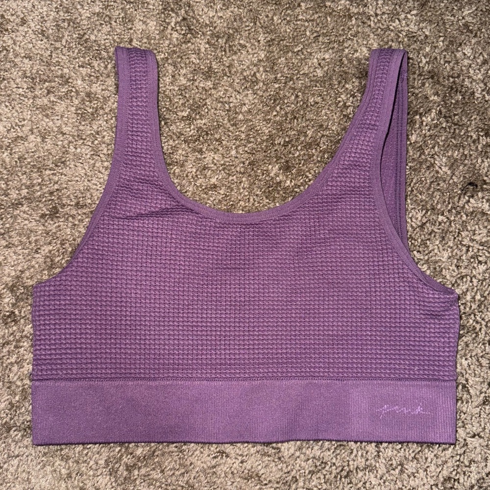 Womens VS PINK purple waffle sports bra
